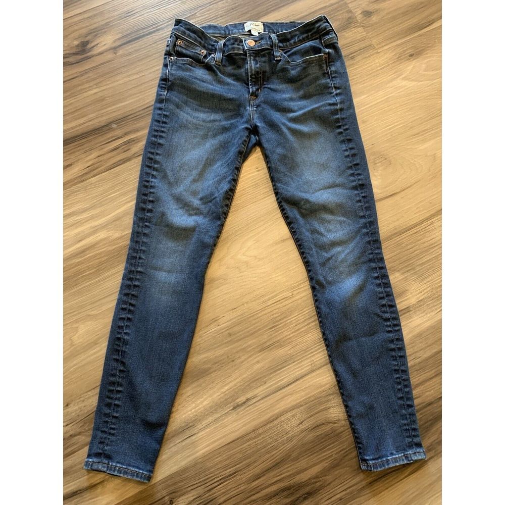 J. Crew Blue Skinny Jeans with Stretch and Faded Look